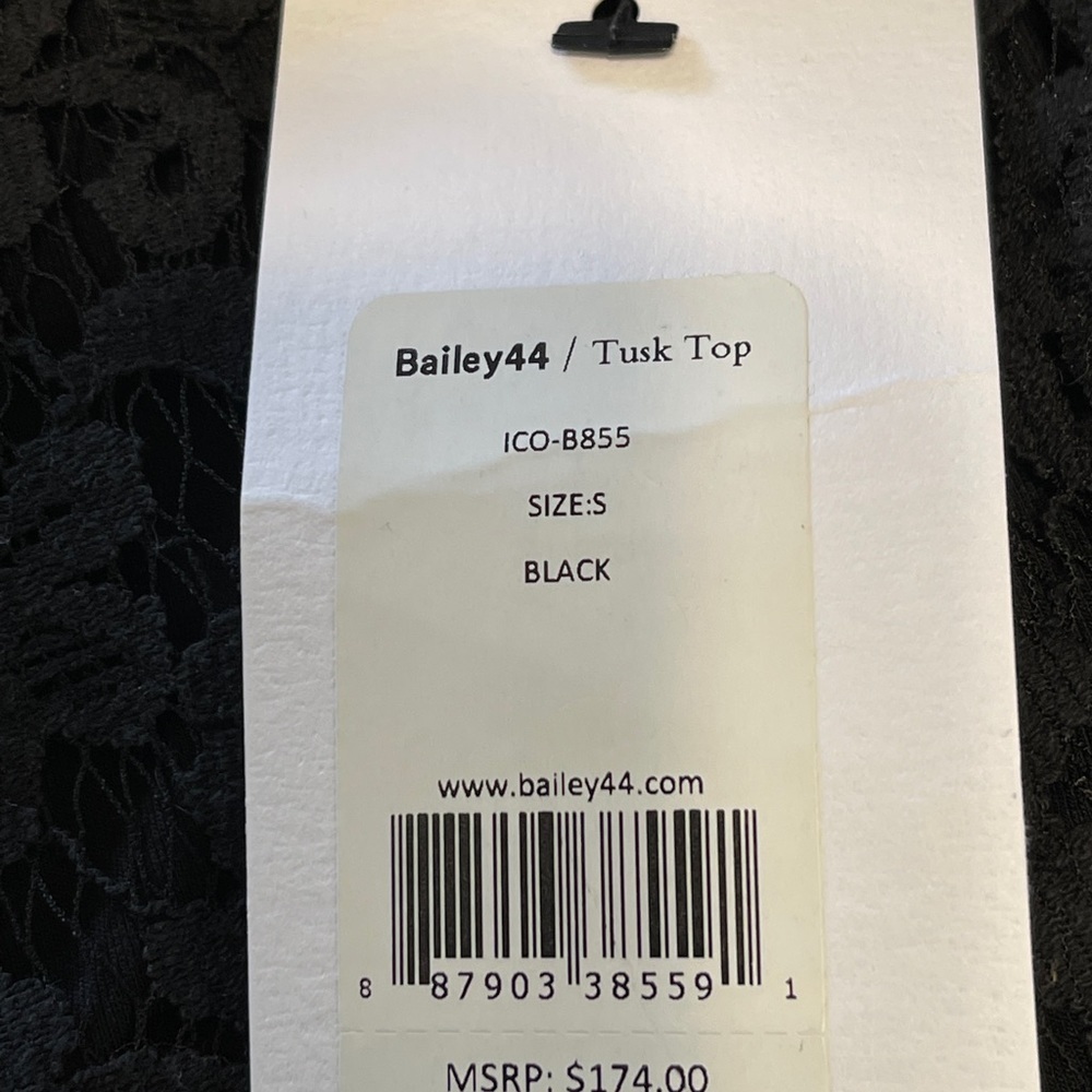 Bailey 44 Top Off Shoulder Black Lace Bell Sleeve Blouse Size Small - Picture 8 of 9